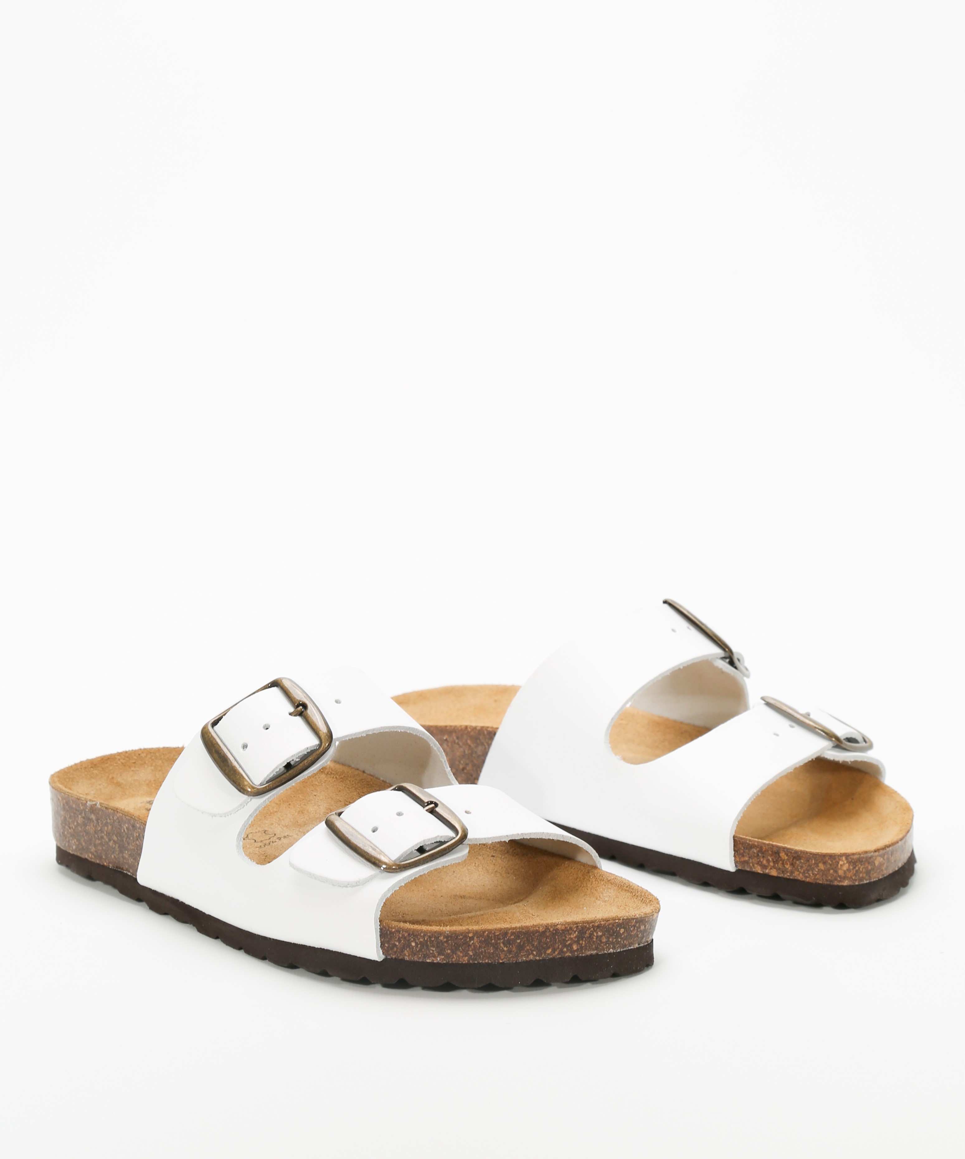 Sandalias de piel planas con hebillas  image number null